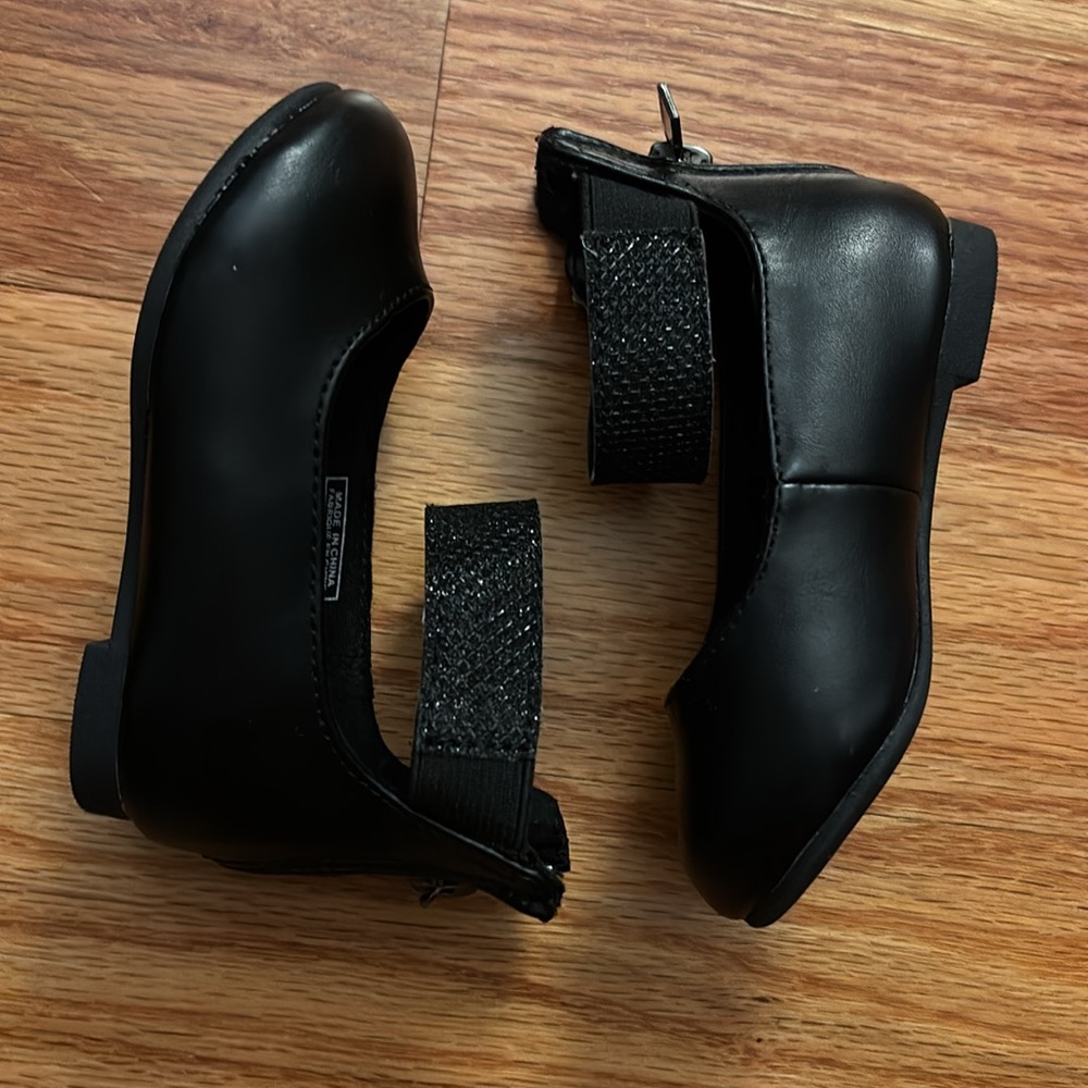 Nine West Black Baby Shoes with Glitter Strap New